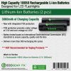 18650 Button-Top Batteries 3000mAh Lithium-ion, with PCB  [2-Pack]