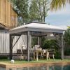 12x12 Pop Up Gazebo Sun Shade Instant Folding with Mesh Sidewall Netting, 3-Level Adjustable Height and Storage Bag, Gray