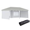 10' x 20' Pop Up Canopy Tent with 4 Sidewalls, Heavy Duty Tents for Parties, Outdoor Instant Gazebo with Carry Bag, for Outdoor, Garden, Patio, White