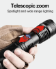 High Power LED Zoom Flashlight Rechargeable Camping Hiking Torch