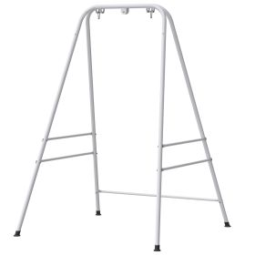 Hammock Chair Stand Indoor and Outdoor Use with Anti-Slip Foot Pads, 2 Carabiners, White