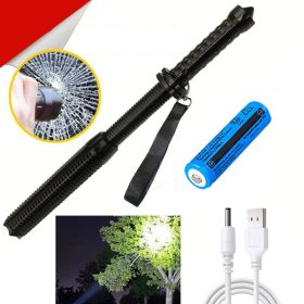 46CM LED Flashlight Hiking Retractable Zoom Security Torch for Camping Lamp Bright