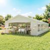 White 20x40 Ft Heavy Duty Party Tent Outdoor Gazebo Wedding Event Shelter Carport BBQ with Removable Sidewalls & Windows Waterproof Canopy