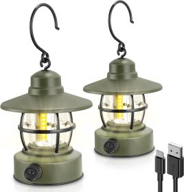 Camping Lantern Rechargeable Battery Powered  2 Pack , Camping Gear Must Haves, Camping Accessories