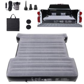 Truck Bed Air Mattress, for 5.5-5.8 ft Full Size Short Truck Beds, Inflatable Air Mattress Camping Bed with 12V Air Pump 2 Pillows, Carry Bag