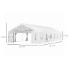Heavy Duty Party Tent, 19.5' x 39' Large Sun Shade Canopy Tent for Parties, Wedding, Events, BBQ Grill, White