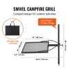 Swivel Campfire Grill, Fire Pit Grill Grate over Fire Pits, Heavy Duty Steel Grill Grates, 360° Adjustable Open Fire Outdoor Cooking Equipment