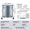 Fryer Grease Bucket, 8 Gal Oil Disposal Caddy with Caster Base, Carbon Steel with Rust-Proof Coating, Oil Transport Container with Lid, Lock Clips