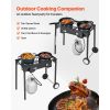 2 Burner Outdoor Propane Gas Stove, 150,000 BTU Propane LPG Gas Camping Stove, Heavy-duty Carbon Steel Outdoor Cooker