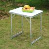 23" Portable Aluminum Camping Table with Faucet, Lightweight, Easy Clean, Adjustable Height - Folding Camp Table