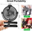 Clip on Fan - 720° Rotation Portable Small Fan with LCD Digital Display, 8000mAh Low Noise Desk Fan for Outdoor Camping/Stroller/Home/Office