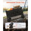 Collapsible Wagon Carts, 120L & 225LBS Folding Wagons with All-Terrain Wheels, Heavy Duty Outdoor Utility Cart with Adjustable Handle