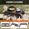 Folding Campfire Grill, Heavy Duty Steel Mesh Grate, 18" Portable Camping Grates Over Fire Pit, Camp Fire Cooking Equipment with Legs Carrying Bag
