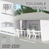 10' x 20' Pop Up Canopy Tent with 4 Sidewalls, Heavy Duty Tents for Parties, Outdoor Instant Gazebo with Carry Bag, for Outdoor, Garden, Patio, White