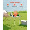 Folding Camping Table, Portable Roll Up Side Tables, Small Lightweight Aluminum Beach Table, Compact with Carry Bag, for Outdoor Cooking, Tailgating