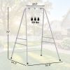 Hammock Chair Stand Indoor and Outdoor Use with Anti-Slip Foot Pads, 2 Carabiners, White