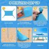 Beach Tent Canopy UPF50+ Protection, 10x10FT Beach Shade Sun Shelter Pop Up with 4 Stability Poles, Sandbags, Sand Shovels, Ground Pegs
