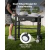 2 Burner Outdoor Propane Gas Stove, 150,000 BTU Propane LPG Gas Camping Stove, Foldable Heavy-duty Carbon Steel Outdoor Cooker