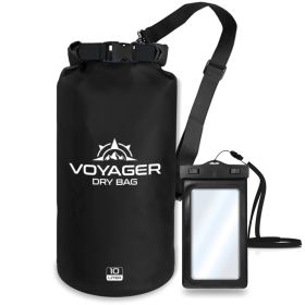 Voyager Waterproof Dry Bag for Kayaking and Water Sports (Option: Black10 Liter)