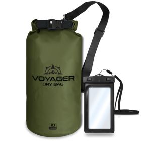 Voyager Waterproof Dry Bag for Kayaking and Water Sports (Option: Green10 Liter)