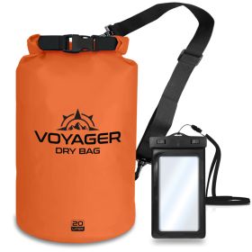 Voyager Waterproof Dry Bag for Kayaking and Water Sports (Option: Orange20 Liter)