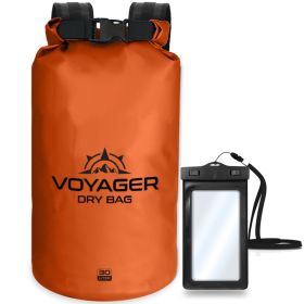 Voyager Waterproof Dry Bag for Kayaking and Water Sports (Option: Orange30 Liter)