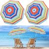 2 Pcs Automatic Chair Umbrella with Universal Clamp 44" UPF 50+ Portable Clamp on Beach Chair Adjustable Wheelchair Umbrella for Outdoor Patio Parasol