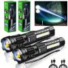 Super Bright White LED Flashlight Rechargeable Zoomable Torch Camping lamp