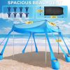 Beach Tent Sun Shelter UPF 50+,10x10 FT Beach Canopy Tent Sun Shade,Pop Up Beach Canopy with 8 Sandbags, Outdoor Beach Shade for Camping Trips