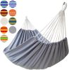 Brazilian Double Hammock 2 Person Extra Large 220x160cm Total Length 330cm Load 500lb Canvas Cotton Hammock for Patio Porch Garden Backyard Lounging O
