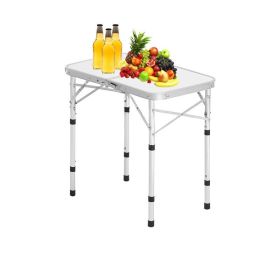 Folding Camping Table for Outdoor Picnic BBQ Cooking (Color: Silver, Type: Camping Table)