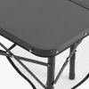 Folding Camping Table, Adjustable Height Portable Side Tables, Aluminum MDF Beach Table with Mesh Layer, Carrying Handle