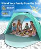 Beach Tent Sun Shelter for 5-6 Person, Pop Up Beach Canopy, UPF 30+ UV Protection, Breathable Mesh Window