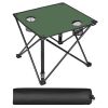 1Pc Foldable Camping Table Portable Picnic Table Lightweight Travel Desk with 2 Cup Holders Carrying Bag