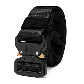 Mens Tactical Belt Riggers Style with Buckle - XG-TB1 (Option: Black)