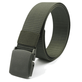 Adjustable Nylon Belt with Plastic Buckle (Option: Army Green)