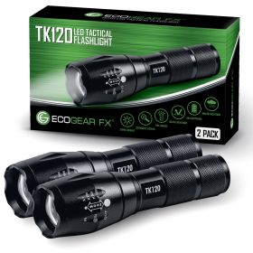 TK120 LED Tactical Flashlights with Strobe (Option: 2-Pack)