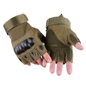 XG-TG2 Hard Knuckle Tactical Gloves (Half Finger) Military Style (Option: Army GreenMedium)